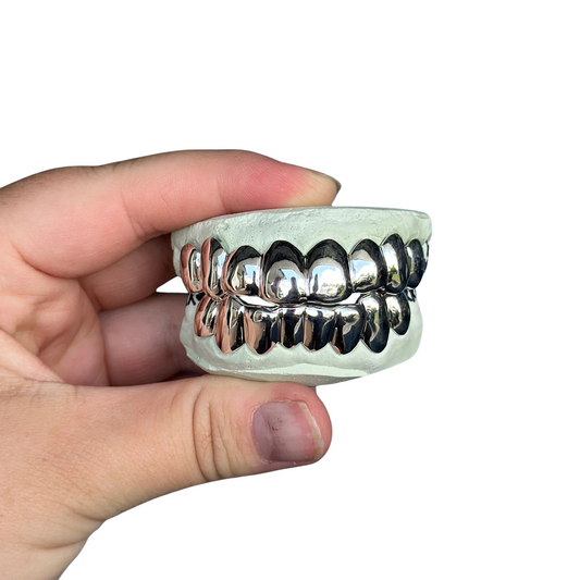 8 Piece Solid Face Top & Bottom Grillz